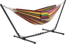 Image of Portable 2-Person Hammock with Stand Carry Bag Indoor Outdoor Adjustable Height