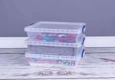 Image of Really Useful Box Nestable Plastic Storage 10.5 Litre Clear (Pack of 3)/24hr Del