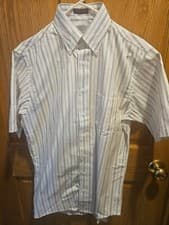 Image of SIZE 15 HOFELLER HIATT & CLARK SERO (new) Short Sleeve Dress Shirt Lot #528