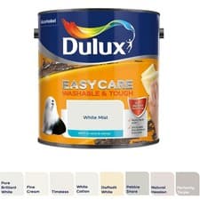 Image of Dulux Paint Cream or White Easycare Washable & Tough Matt Emulsion 2.5 Litres