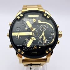 Image of NEW DIESEL DZ7333 LUXURY MR DADDY 2.0 XXL 57MM YELLOW GOLD MENS WRIST WATCH GIFT