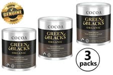 Image of 3x Green & Black's Organic Cocoa Powder Perfect for Cooking, Baking, Drinks 125g