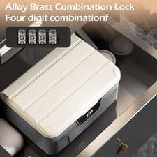 Image of Portable Lockable Storage Box - 4 Digit Combination Lock - New - Child Proof
