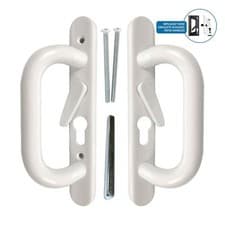 Image of Schlegel UPVC Inline Sliding Patio Door Handle 43mm PZ 133mm Screw Centres Pair