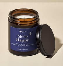Image of Aery Sleep Happy Candle 200g Soy Wax Lavender Bergamot Chamomile Relaxation