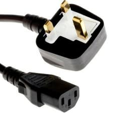Image of Power Cord UK Plug to IEC 10A 1.00mm2 Cable (PC Mains Lead) C13 2m