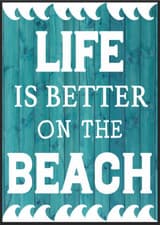 Image of Life Is Better On The Beach Metal Sign Nautical Theme Home Gift Mum Sister Her