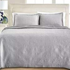 Image of Martha Stewart Collection Floral Matelasse Standard Sham, Gray