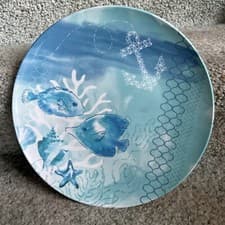 Image of SONOMA Life + Style Coastal Melamine Dinner Plate, Ocean Sea Fish Design 11" R