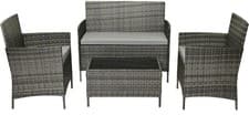 Image of Unbranded Rattan Garden Furniture Set 4 Seater with Coffee Table Grey