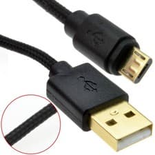 Image of Braided Gold USB 2.0 A To Micro B FAST CHARGE Cable 24AWG 0.3m/0.5m/1m/2m/3m