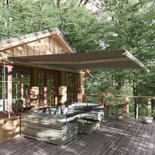Image of 4x3m Full Cassette Electric Retractable Awning w/ LED Light, Remote Controller