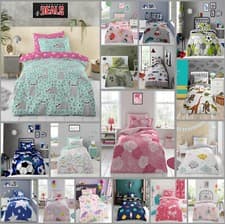 Image of Kids Children Duvet Cover Reversible Boys Girls Quilt Bedding Set Single Double