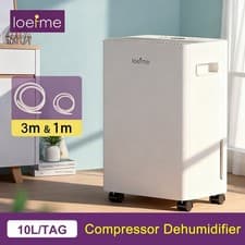 Image of 10L Dehumidifier Air Purifier with Humidistat LCD Display for Home Laundry White