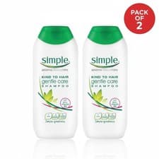 Image of 2x Simple Gentle Care Shampoo 200ml Soft Cleanser Sensitive Scalp Daily Use