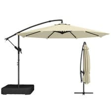 Image of Outsunny 3 m Garden Cantilever Parasol with Sandbag, 360 Degree Rotation