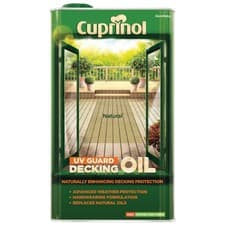 Image of Cuprinol UV Guard Decking Oil 5L Natural Exterior Timber Protector Clear Coat UK