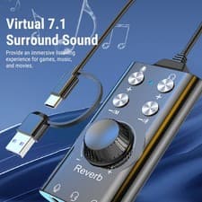 Image of USB Sound Card External Stereo Sound Card With Volume Control USB To 3.5mm Jack