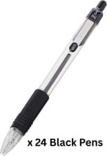 Image of 24 x Zebra Z Grip Smooth Black Pens Medium
