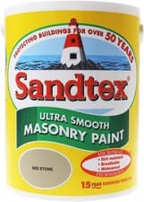 Image of Sandtex Masonry Paint 5L Ultra Smooth Quality Waterproof Mid Stone