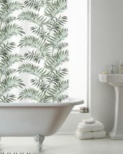 Image of MODERN PRINTED DESIGN PEVA SHOWER BATHROOM CURTAIN WITH RING HOOKS 180 X 180CM