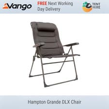 Image of Vango Hampton Grande DLX Folding Chair Camping Caravan Motorhome Grey Excallibur