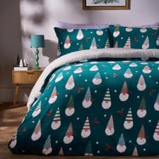 Image of OHS Gonk Bedding Set Xmas Autumn Soft Fleece Thermal Duvet Cover with Pillowcase