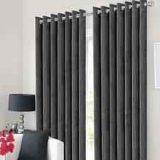 Image of Thick Thermal Velvet Blackout Curtains Eyelet Ring Top Fully Lined Ready Made UK