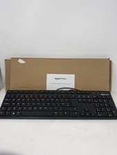 Image of Amazon Basics Low Profile USB Wired Keyboard Matte Black QWERTY UK Layout