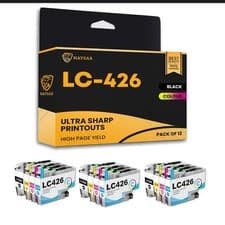 Image of Compatible Brother LC426 - LC426XL Ink Cartridge Set BK C M Y 12 Pack