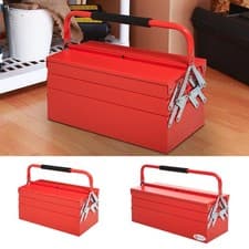 Image of Portable 5-Tray Cantilever Metal Tool Box Steel Tool Chest Cabinet Toolbox
