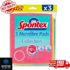 Image of Spontex Microfibre Pads, 3 Count (Pack of 1) 3 1), Green