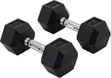 Image of HOMCOM 2x4kg/2x5kg/2x6kg/2x8kg/2x10kg Rubber Dumbbell Sports Hex 2 x 10kg