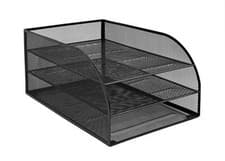 Image of OSCO Black Wiremesh Triple Letter Tray | Document Storage | A4 Filing | Assemble