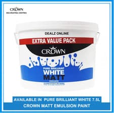 Image of CROWN Matt Emulsion Paint 7.5L Pure Brilliant White