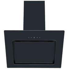 Image of Cookology Angled Cooker Hood 60cm Chimney Extractor - Black Glass VER605BK/A++