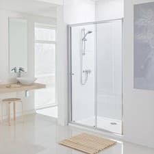 Image of Lakes Sliding Shower Door 1000mm or 1200mm Chrome Alterna 1830mm For Alcove