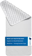Image of Croydex Non-Slip Rubber Bath Mat with Suction Cups, Anti-Mould, 90 x 37 cm