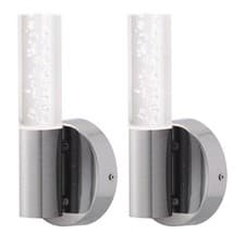 Image of Set of 2 Modern Chrome LED Bathroom Wall Lights IP44 Low Energy Lighting
