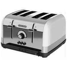 Image of MORPHY RICHARDS VENTURE RETRO 4 SLICE TOASTER WIDE SLOTS WHITE 240332