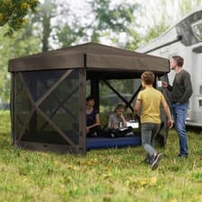 Image of 3 x 3(m) Hexagon Pop Up Gazebo with 5 Sides, Netting, Carry Bag