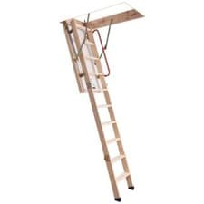 Image of Youngman Eco S Line 3 Section Timber Folding Loft Ladder Slip Resistant