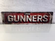 Image of Arsenal Football Club Metal Sign: The Gunners - Man Cave, Home Bar, Shed