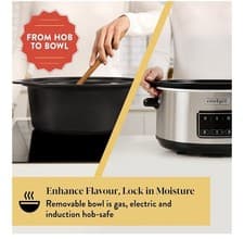 Image of Crock-Pot Sizzle & Stew Digital Slow Cooker 6.5L Removable Induction Hob-Safe Bo