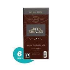 Image of Green & Black's Organic 70% Dark Chocolate Candy Bars, 3.5 Ounce (Pack of 6)