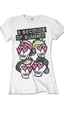 Image of 5 SECONDS OF SUMMER - Ladies T- Shirt - Spray Skulls - White Cotton Xl