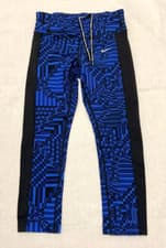 Image of Nike Running Women's Printed Epic Lux Cropped Blue Capri Tight Pants Size Small