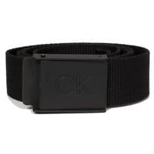 Image of Calvin Klein Mens CK Monogram Matt Buckle Cut To Fit One Size Golf Belt