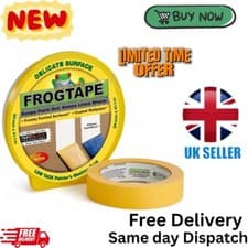 Image of Frog Tape Yellow Delicate Surface Painters Masking Tape 24mm x 41.1m. Indoor and