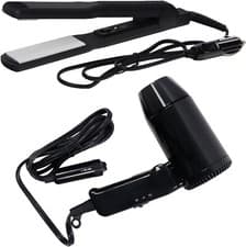 Image of 12v Black Travel, Portable, Festival & Camping In Car Hair Dryer & Straighteners
